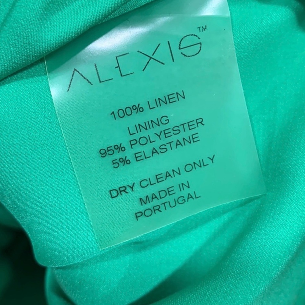 Alexis Pilou Green Floral Linen Mini Dress Size L - Picture 9 of 11